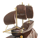 Часы настольные в виде парусника из натурального камня Обсидиан Sailboat Stone Clock варинант исполнения - 3 | Loft Concept в Рязани