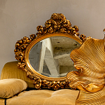 Зеркало настенное золотое с ажурным резным орнаментом Classic Ornament Mirror варинант исполнения - 3 | Loft Concept в Рязани