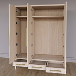 Большой Шкаф Primo Светлый дуб с 3 дверьми и 3 выдвижными ящиками варинант исполнения - 6 | Loft Concept в Рязани