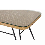 Журнальный столик с столешницей из ротанга и стекла Wicker Tabletop Under Glass варинант исполнения - 2 | Loft Concept в Рязани