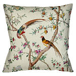 Подушка декоративная с изображением птиц в саду Beige Chinoiserie Birds in the Peach Orchard Cushion варинант исполнения - 1 | Loft Concept в Рязани