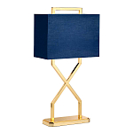Настольная лампа с основанием из полированного золота и прямоугольным абажуром глубокого синего цвета Elstead Lighting варинант исполнения - 5 | Loft Concept в Рязани