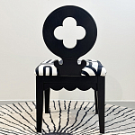 Дизайнерский стул с круглой деревянной спинкой Black and White Clover варинант исполнения - 3 | Loft Concept в Рязани