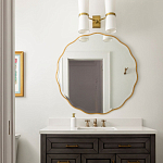 Золотое настенное зеркало Yvon Mirror варинант исполнения - 4 | Loft Concept в Рязани