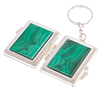 Зеркало брелок складное двухстороннее из натурального камня Малахит Stone Mirrors варинант исполнения - 2 | Loft Concept в Рязани