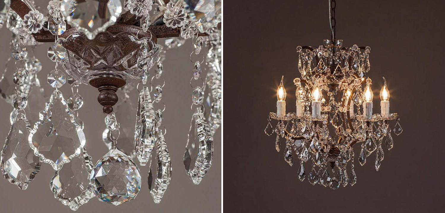 Люстра 19th c. Rococo IRON & CLEAR CRYSTAL Brown Chandelier 6 Люстра 19th c. Rococo IRON & CLEAR CRYSTAL Brown Chandelier 6 - Loft-Concept в Рязани