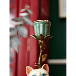 Подсвечник в виде кошки из фарфора с бронзовыми элементами Paradise Cat варинант исполнения - 7 | Loft Concept в Рязани