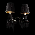 Бра с двумя черными абажурами и декоративными подвесками Lustre Reverie варинант исполнения - 3 | Loft Concept в Рязани