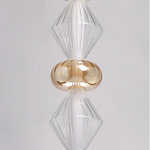 Подвесной светильник с вертикальной композицией из прозрачных и янтарных стеклянных шаров и ромбов Gabriel Scott Luna варинант исполнения - 14 | Loft Concept в Рязани