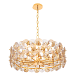 Люстра круглая золотого цвета с круглыми хрустальным элементами Solyria варинант исполнения - 4 | Loft Concept в Рязани