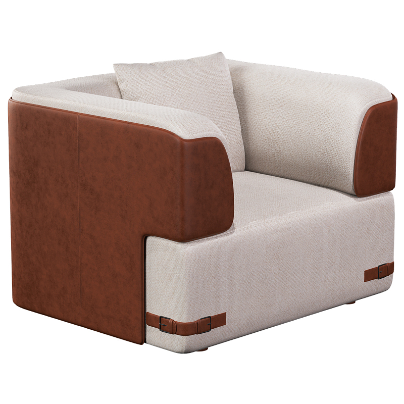 Кресло Richmond  с кожаной отделкой Молочный Коричневый в Рязани | Loft Concept 