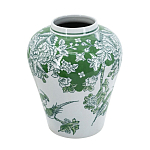 Ваза с зелеными цветочными и птичьими мотивами Vase Inspired by Nature варинант исполнения - 2 | Loft Concept в Рязани