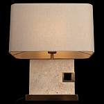 Настольная лампа с прямоугольным основанием из натурального камня c тканевым абажуром Lapis Tiburtinus варинант исполнения - 4 | Loft Concept в Рязани