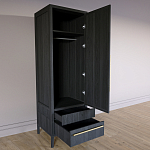 Узкий Шкаф Primo с 2 выдвижными ящиками Черный дуб варинант исполнения - 7 | Loft Concept в Рязани