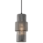 Подвесной светильник со стеклянным рифленым плафоном цилиндрической формы Eliara 13 варинант исполнения - 9 | Loft Concept в Рязани