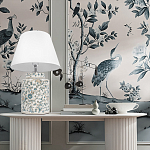 Настольная лампа цилиндрическая с цветочной росписью Lamp Flower Painting варинант исполнения - 6 | Loft Concept в Рязани