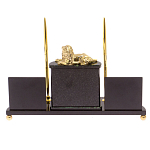 Настольный канцелярский набор из нефрита с декором в виде льва Golden Lion варинант исполнения - 3 | Loft Concept в Рязани