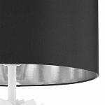 Торшер с декором в виде белого цветка магнолии на каркасе и черным абажуром White Magnolia варинант исполнения - 3 | Loft Concept в Рязани