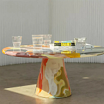 Дизайнерский журнальный стол с цветным орнаментом Unyly варинант исполнения - 2 | Loft Concept в Рязани