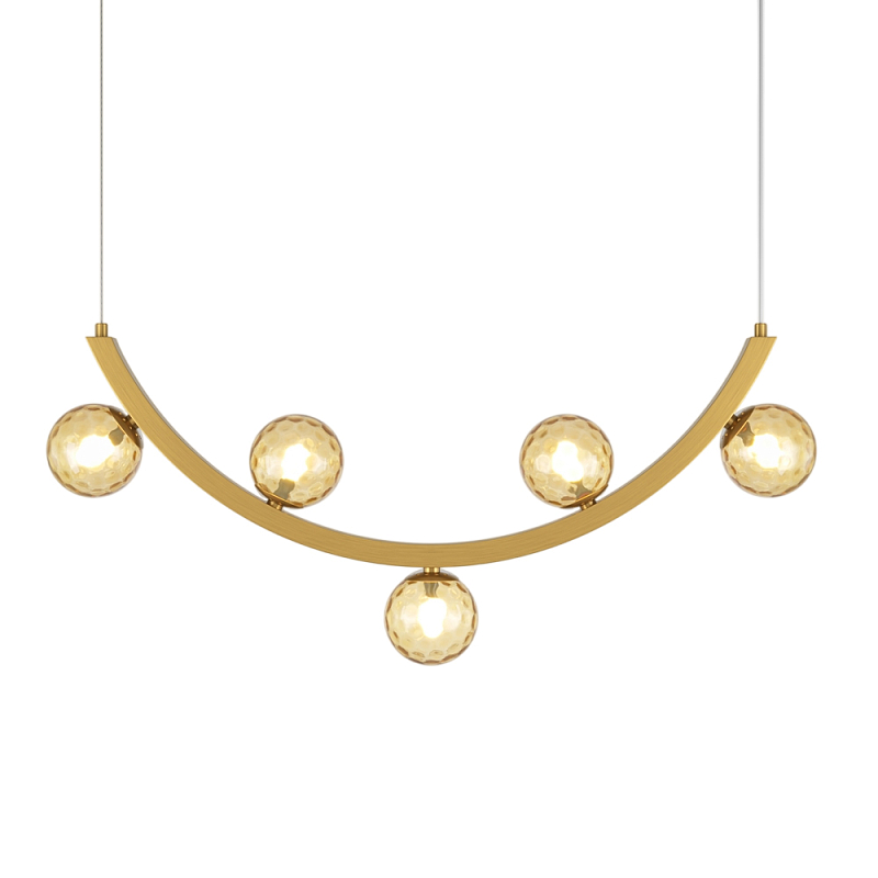 Люстра подвесная Ambre 3000К 12Вт Латунь Прозрачное Стекло в Рязани | Loft Concept 