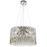 Круглая люстра с металлическими и хрустальными подвесками Bonnay Crystal Chrome Chandelier варинант исполнения - 4 | Loft Concept в Рязани