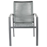 Стул темно-серый с высокой плетеной спинкой и сиденьем Braided Strength варинант исполнения - 1 | Loft Concept в Рязани