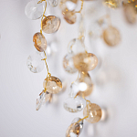 Бра золотого цвета с ветвями и прозрачными хрустальнымих подвесками Droplet Chandelier варинант исполнения - 5 | Loft Concept в Рязани