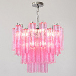 Элитная Люстра Textured Glass Pink Chandelier Ярко Розовое стекло варинант исполнения - 3 | Loft Concept в Рязани