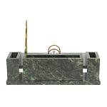 Настольный письменный набор из змеевика с подставкой под календарь и часами Successful Leader варинант исполнения - 3 | Loft Concept в Рязани