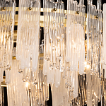 Люстра круглая с прозрачными стержнями разной длины Textured Glass Chandelier варинант исполнения - 5 | Loft Concept в Рязани