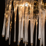 Люстра подвесная круглая в виде ветвей деревьев бронзового цвета с прозрачными подвесками-каплями Droplet Chandelier варинант исполнения - 6 | Loft Concept в Рязани