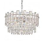 Круглая люстра с хрустальными подвесками на серебряном каркасе Gorgeous Crystal Light варинант исполнения - 10 | Loft Concept в Рязани
