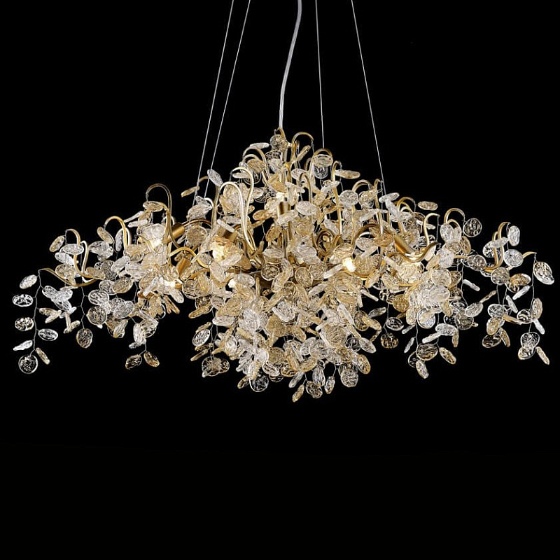 Люстра FAIRYTREE Chandelier Gold 9 Прозрачное Стекло Золотой Люстра FAIRYTREE Chandelier Gold 9 Прозрачное Стекло Золотой в Рязани | Loft Concept