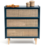 Комод с 3-мя ящиками из ротанга Blais Deep Blue Wicker Furniture варинант исполнения - 3 | Loft Concept в Рязани