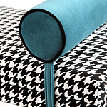 Банкетка Banquette PIED DE POULE с принтом гусиная лапка и синими подлокотниками  варинант исполнения - 3 | Loft Concept в Рязани