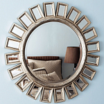 Зеркало-солнце в серебряной раме Silver Sun варинант исполнения - 1 | Loft Concept в Рязани