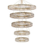 Многоярусная Люстра Elizabeth Золото Вертикальная композиция из пяти хрустальных светильников варинант исполнения - 1 | Loft Concept в Рязани