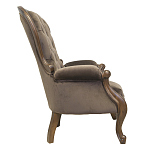 Кресло с мягкой обивкой из коричневого велюра на 4-х деревянных ножках Evelyn Classical Armchair варинант исполнения - 1 | Loft Concept в Рязани