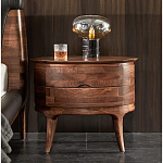 Прикроватный столик из дерева с 2-мя ящиками Moon Walnut Furniture варинант исполнения - 2 | Loft Concept в Рязани