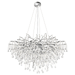 Люстра подвесная с прозрачными стеклянными подвесками в форме капель Диаметр 100 см Droplet Chandelier варинант исполнения - 14 | Loft Concept в Рязани