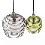 Подвесной светильник каскадный с 2-мя рельефными плафонами Cascade with Relief Lampshades варинант исполнения - 5 | Loft Concept в Рязани