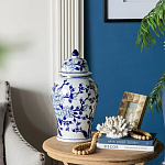 Ваза с крышкой и синим цветочным узором Blue & White Ornament  варинант исполнения - 8 | Loft Concept в Рязани