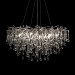 Люстра подвесная с прозрачными стеклянными подвесками в форме капель Диаметр 80 см Droplet Chandelier варинант исполнения - 6 | Loft Concept в Рязани