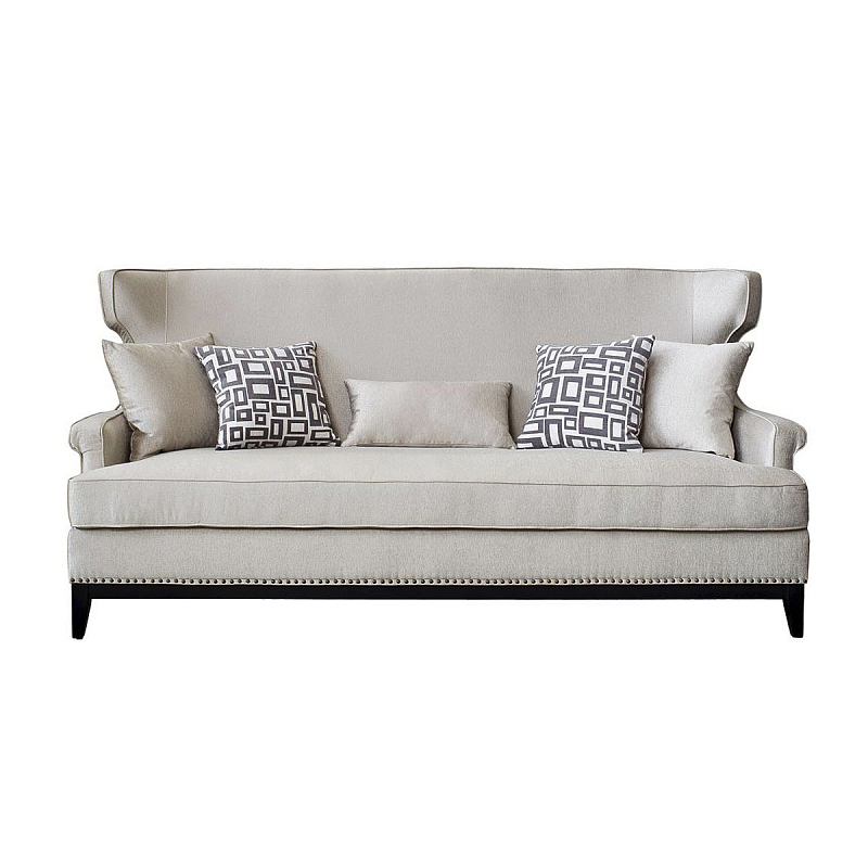 Диван Seine Sofa Velvet 3 Бежево-серый Диван Seine Sofa Velvet 3 Бежево-серый в Рязани | Loft Concept