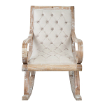 Кресло-качалка с мягкой обивкой из льна Ella Armchair beige варинант исполнения - 1 | Loft Concept в Рязани