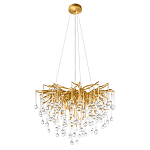 Люстра подвесная с прозрачными стеклянными подвесками в форме капель Диаметр 60 см Droplet Chandelier варинант исполнения - 2 | Loft Concept в Рязани