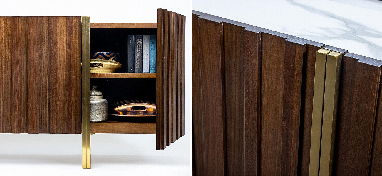 Комод с мраморной столешницей Walnut Veneer Комод с мраморной столешницей Walnut Veneer - Loft-Concept в Рязани
