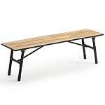 Скамья с сиденьем из массива акации Damon Industrial Wooden Bench варинант исполнения - 1 | Loft Concept в Рязани
