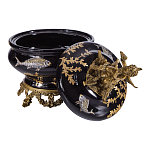 Шкатулка черного цвета с бронзовым ангелом Eden Garden варинант исполнения - 4 | Loft Concept в Рязани