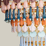 Люстра круглая с декором из разноцветных элементов в виде листьев Changing Seasons варинант исполнения - 8 | Loft Concept в Рязани